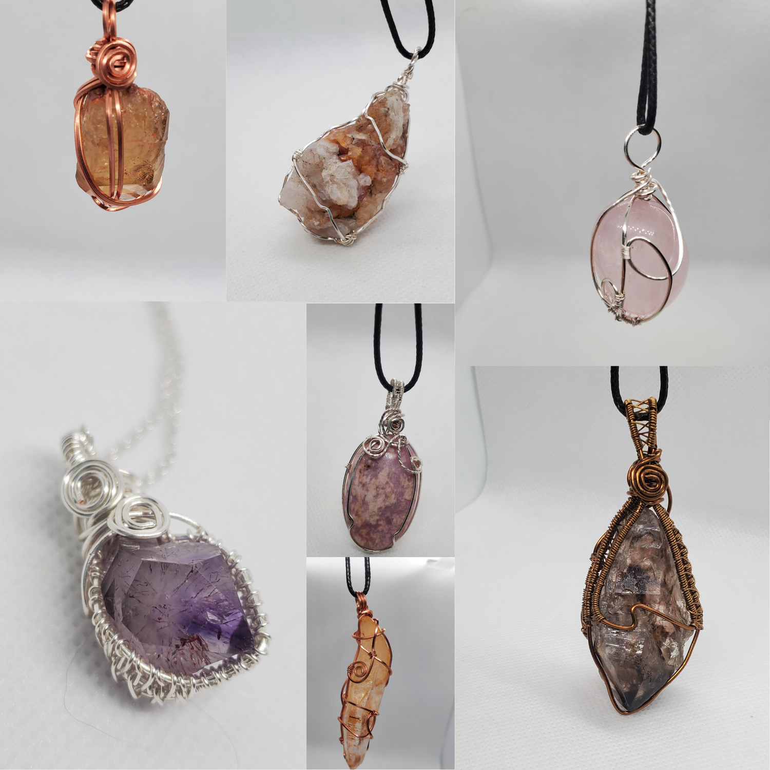 Pendants - Wire Wrapped Crystal Necklaces