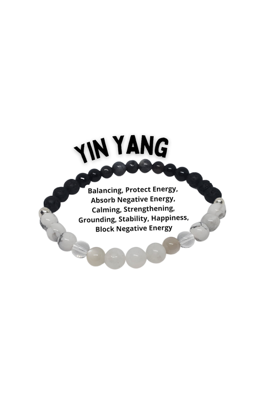 Crystal Healing Bracelet - Yin Yang