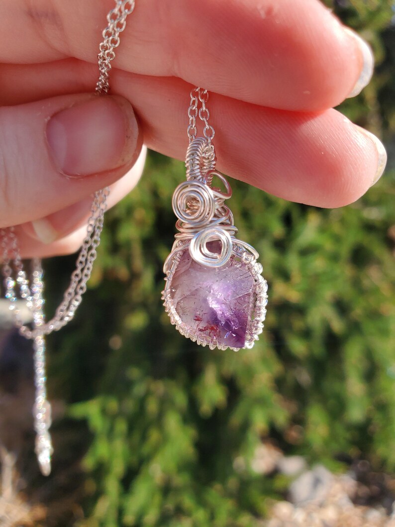 Shangan Amethyst Earrings and Necklace